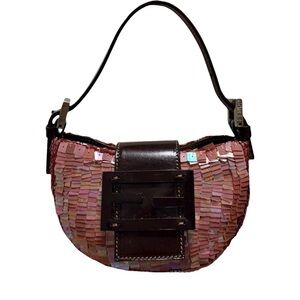 Pink sequin Fendi croissant bag